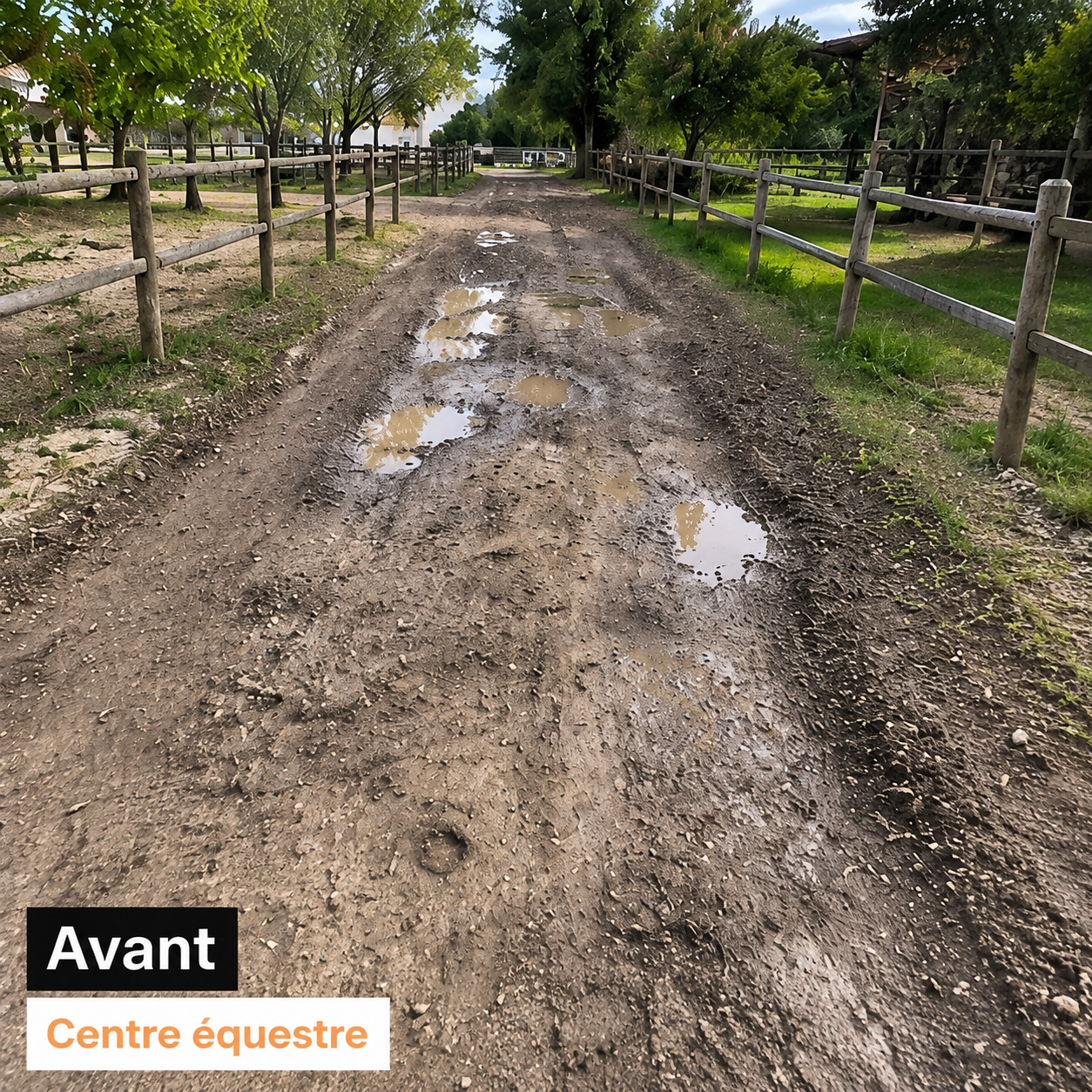Chemin du centre équestre avant sa rénovation